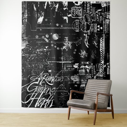 Schwarz-Weiß-Tapeten Wandteppich (Beispiel)