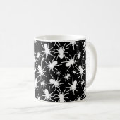 Schwarz-Weiß-Tarantula-Spinnenmuster Kaffeetasse (VorderseiteRechts)