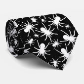 Schwarz-Weiß-Tarantula-Spinnenmuster Krawatte (Gerollt)