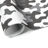 Schwarz-weiß-Tarnmuster Geschenkpapier (Rolleneckpunkt)