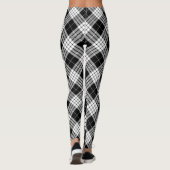 Schwarz & Weiß Tartan Chic Stilvolles Kariertes Mu Leggings (Rückseite)