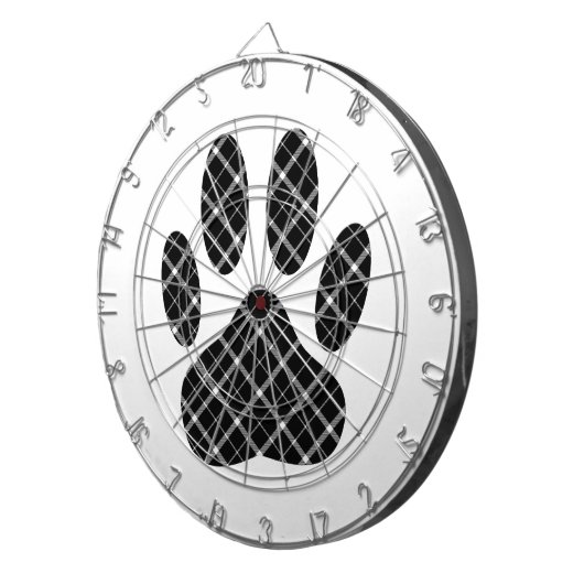 Schwarz-Weiß-Tartan-Hundpfeife drucken Dartscheibe (Vorderseite rechts)