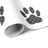 Schwarz-Weiß-Tartan-Hundpfeife drucken Geschenkpapier (Rolleneckpunkt)