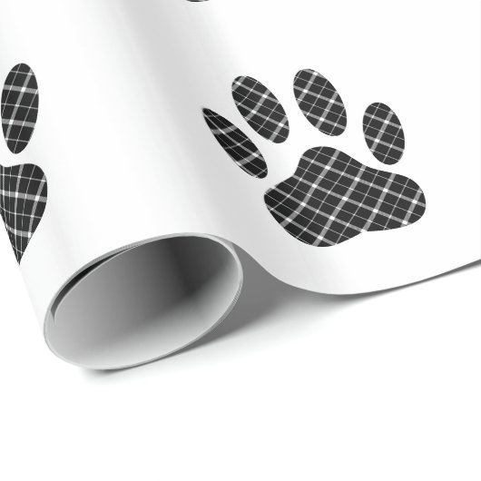 Schwarz-Weiß-Tartan-Hundpfeife drucken Geschenkpapier (Rolleneckpunkt)