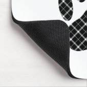 Schwarz-Weiß-Tartan-Hundpfeife drucken Mousepad (Ecke)