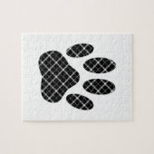 Schwarz-Weiß-Tartan-Hundpfeife drucken Puzzle (Horizontal)