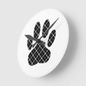 Schwarz-Weiß-Tartan-Hundpfeife drucken Runde Wanduhr (Winkel)