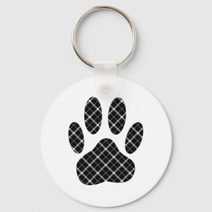 Schwarz-Weiß-Tartan-Hundpfeife drucken Schlüsselanhänger