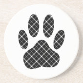 Schwarz-Weiß-Tartan-Hundpfeife drucken Untersetzer (Vorne)