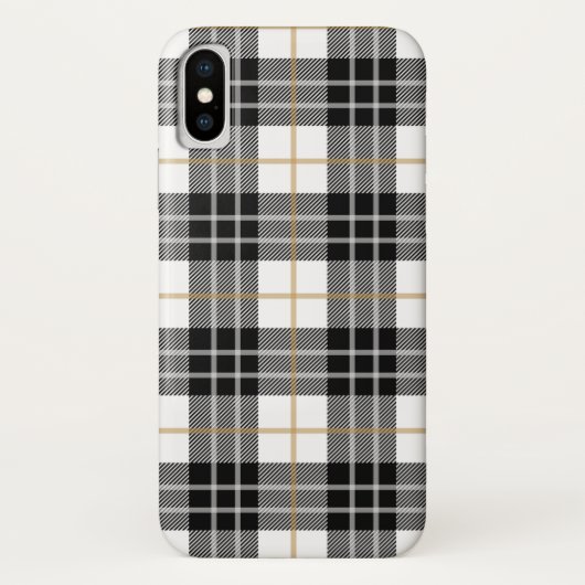 Schwarz-Weiß-Tartan kariert Case-Mate iPhone Hülle (Rückseite)