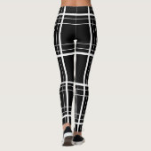 Schwarz-Weiß-Tartan-Muster Leggings (Rückseite)