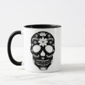 Schwarz-Weiß-Tasse aus mexikanischem Zucker Tasse (Links)