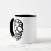Schwarz-Weiß-Tasse aus mexikanischem Zucker Tasse (Vorderseite Links)