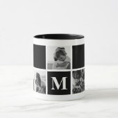 Schwarz-Weiß-Tasse für Collage Monogram Tasse (Zentrum)