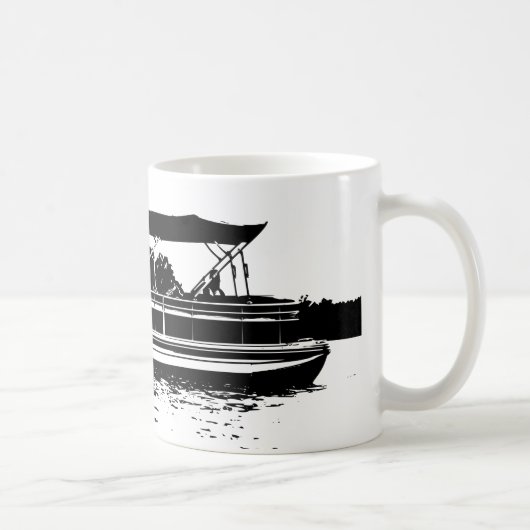 Schwarz-Weiß-Tasse für Pontoon-Booteigner Kaffeetasse (Rechts)