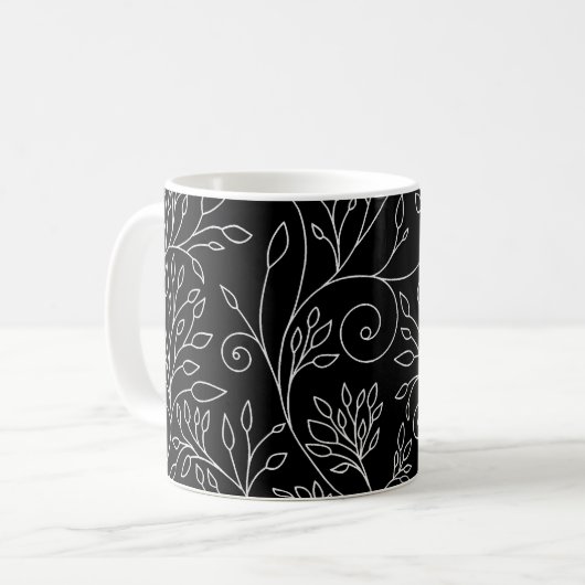 Schwarz-Weiß-Tasse Kaffeetasse (Vorderseite Links)