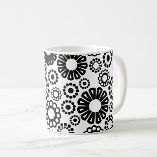 Schwarz-Weiß-Tasse Kaffeetasse (VorderseiteRechts)