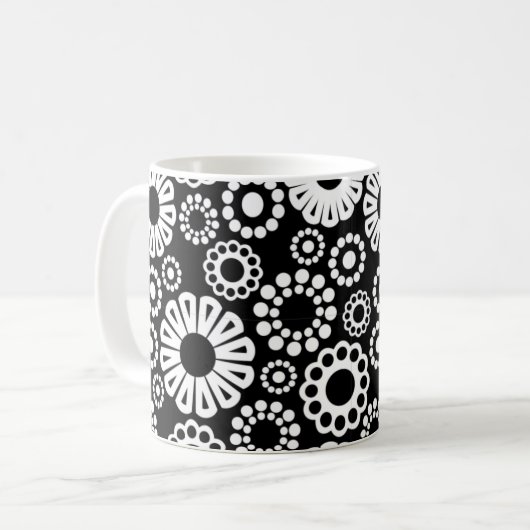 Schwarz-Weiß-Tasse Kaffeetasse (Vorderseite Links)