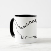 Schwarz-Weiß-Tasse mit Dinosaurier. Tasse (Vorderseite Links)