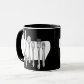 Schwarz-Weiß-Tasse zum Abendessen Tasse (Vorderseite Links)