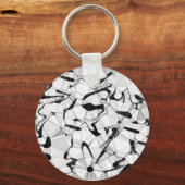 Schwarz-Weiß-Taste am Tastenring Schlüsselanhänger (Vorderseite)