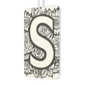 Schwarz-Weiß-Tätowierfarben-Blume Monogramm Autolufterfrischer (Links)