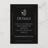 Schwarz-Weiß Tattoo Elegante Gotische Hochzeit Begleitkarte (Vorderseite)