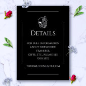 Schwarz-Weiß Tattoo Elegante Gotische Hochzeit Begleitkarte