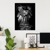 Schwarz-Weiß-Tattoo Poster (Heimbüro)