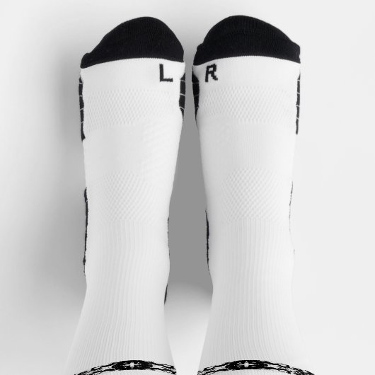 Schwarz-Weiß-Tattoo-Strip Socken (Oben)