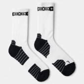 Schwarz-Weiß-Tattoo-Strip Socken (Rechts)