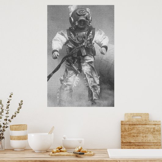 Schwarz-Weiß-Taucher Poster (Küche)