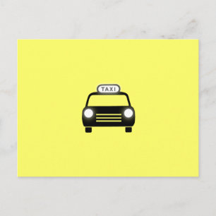 Schwarz-Weiß-Taxi Postkarte