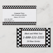 Schwarz, Weiß, Taxistandkarte Visitenkarte (Vorne/Hinten)