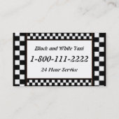 Schwarz, Weiß, Taxistandkarte Visitenkarte (Rückseite)