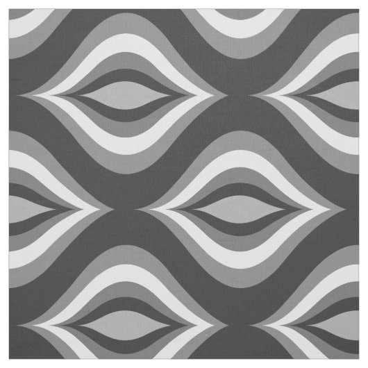 Schwarz-Weiß-Teardrops Modernes geometrisches Must Stoff (Muster)