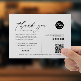 Schwarz-Weiß-Technik: Minimalistisches Geschäft Dankeskarte