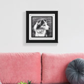 Schwarz-Weiß-Telefonbuchse Mini-Größe Leinwanddruck (Insitu (Wohnzimmer))