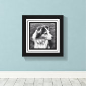 Schwarz-Weiß-Telefonbuchse Mini-Größe Leinwanddruck (Insitu (Holzboden))