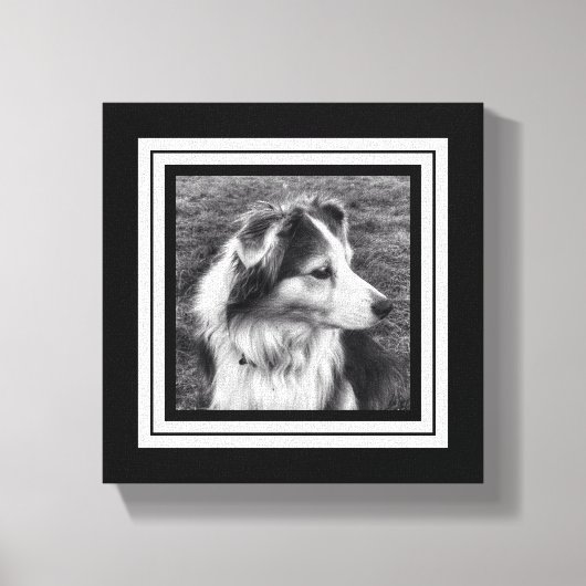 Schwarz-Weiß-Telefonbuchse Mini-Größe Leinwanddruck (Vorderseite)