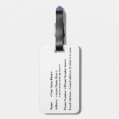 Schwarz-Weiß-Tenor-Saxophon individuell anpassbar Gepäckanhänger (Rückseite vertikal)