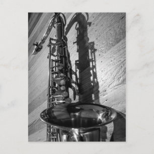 Schwarz-Weiß-Tenor-Saxophon Postkarte