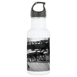 Schwarz-Weiß-Tenor-Saxophon Trinkflasche