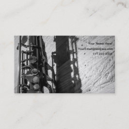 Schwarz-Weiß-Tenor-Saxophon Visitenkarte