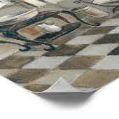 Schwarz-Weiß-Teppiche, französisches Bad Poster (Ecke)