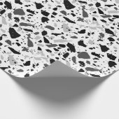 Schwarz-Weiß-Terrazzo Geschenkpapier (Ecke)