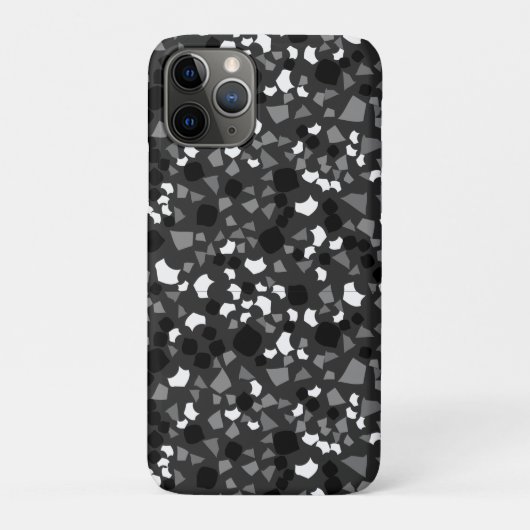 Schwarz-Weiß-Terrazzo Minimal moderne Case-Mate iPhone Hülle (Rückseite)