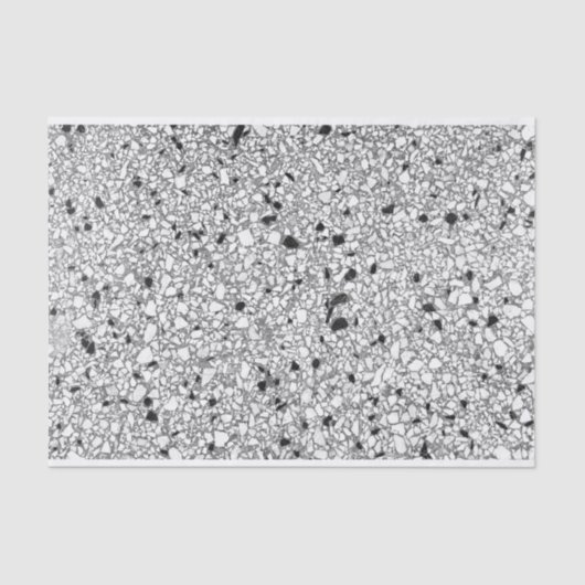 Schwarz-Weiß Terrazzo Texture DIY Loft Deco Tis Seidenpapier (Vorderseite)