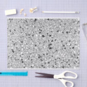 Schwarz-Weiß Terrazzo Texture DIY Loft Deco Tis Seidenpapier (Handwerk)