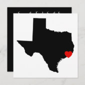 Schwarz-Weiß-Texas-Rotes Herz Hochzeit Einladung (Vorne/Hinten)